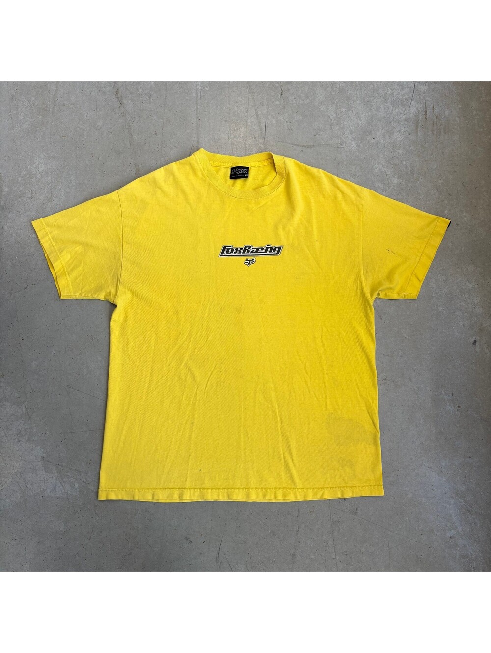 Vintage 2000s Fox Racing Graphic Flawed T-Shirt Extra Large Yellow